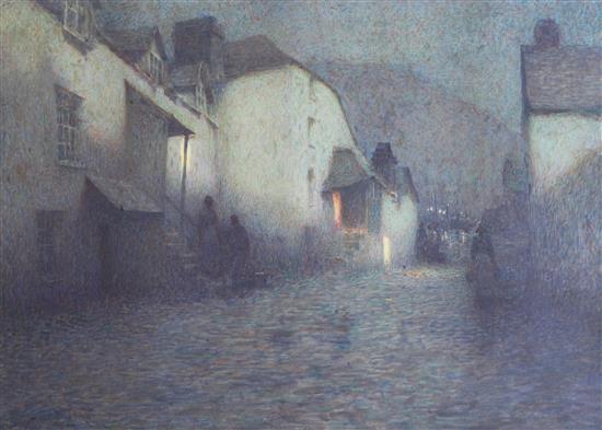 Herbert Edward Butler (1861-1931) Street scene, Polperro 20.5 x 29in.